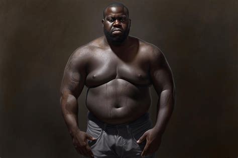Premium Ai Image Fat Black Man Overweight Male In Unhealthy Body