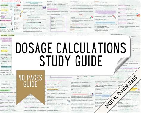 Dosage Calculation Study Guide Dosage Calculations Bundle Etsy