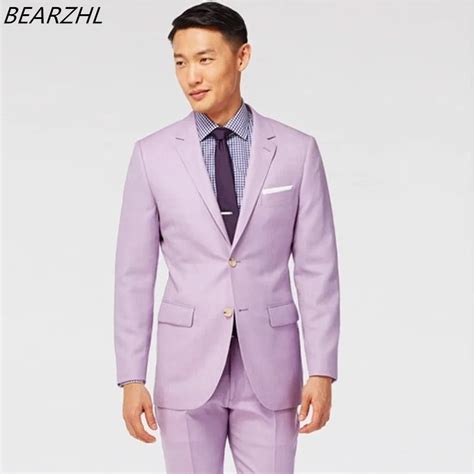 Tuxedo For Wedding Suit Light Purple Dress Groom Wear High Quality