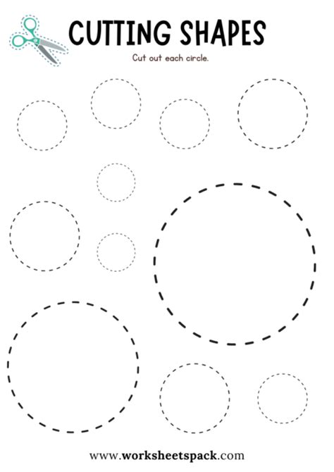 Cutting Shapes Worksheets For Preschoolers Circle Shapes Cutting