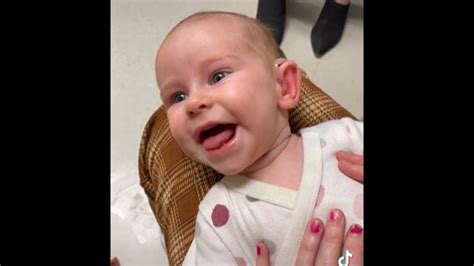 Hearing Impaired Baby Hears Parents Voices For First Time Her Eyes