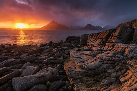 Sunset Over The Cullin Mountains Isle Of Skye Scotland Uk Photograph