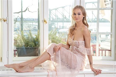 Nancy Ace Sitting In Bay Window Whitelace Gown Partial See Thru Blonde Ring Hd Wallpaper