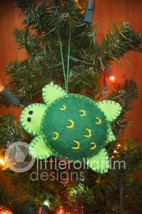 Green Turtle Felt Ornament Christmas Ornament Save The Etsy In