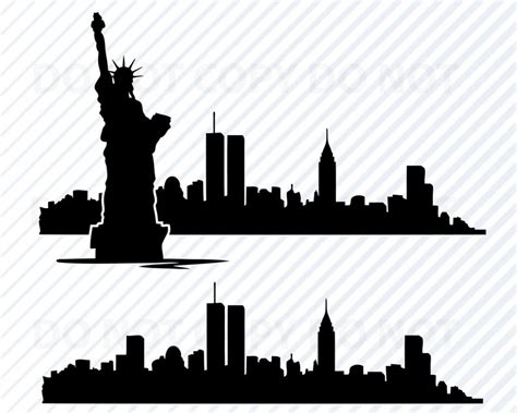 New York City Skyline Svg Files For Cricut Nyc Skyline Svg Etsy