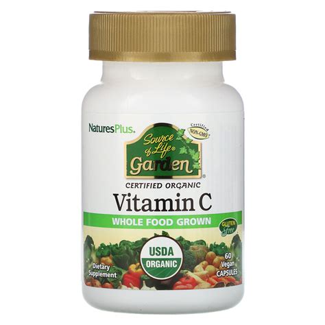 nature s plus source of life garden certified organic vitamin c 60 vegan capsules iherb