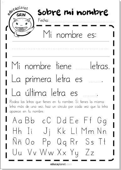 Escribe Tu Nombre Actividades Lectoescritura Infantil Enseñanza De