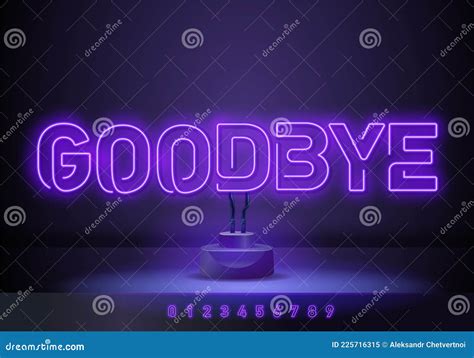 Good Bye Neon Text Vector Design Template Good Bye Neon Logo Light