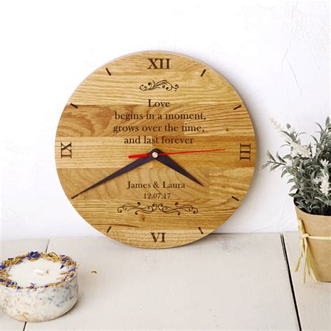 A bespoke beer glass makes a great 21st gift, while personalised engraved gifts, such as glass jewellery boxes or leather watch cases, are ideal for 40th and 50th celebrations. Personalised Handcrafted Wooden Clock By Natural Gift ...