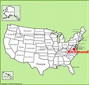 Richmond location on the U.S. Map - Ontheworldmap.com