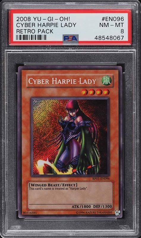 2008 Yu Gi Oh Retro Pack Cyber Harpie Lady Rp01 En096 Psa 8 Nm Mt Ebay