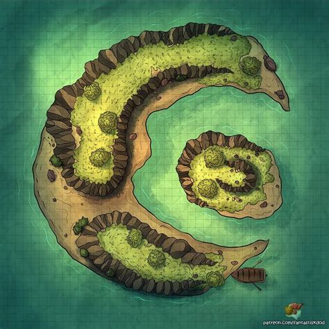 The Moon Island 40x42 Battlemaps Rpg Maps Fantasy Map Battle Maps