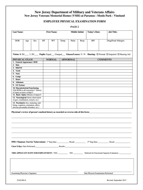 Physical Examination Template