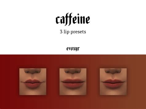 Caffeine Lip Presets Evoxyr On Patreon Sims 4 Body Mods Sims 4 Game