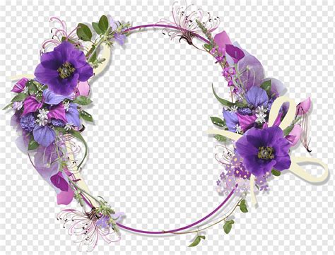 Round Purple Floral Border Artificial Flower Floral Design Floristry