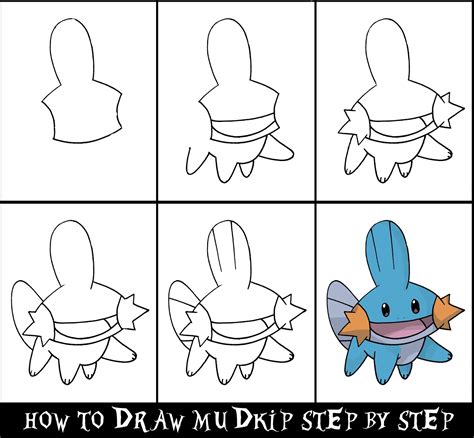 Daryl Hobson Artwork How To Draw A Pokemon Step By Step Mudkip