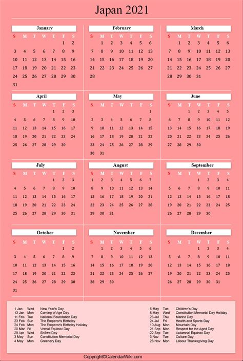 Kalender Japan 2021 Kalender Aug 2021