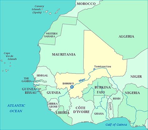 Detailed Political Map Of Mali Mali Detailed Political Map Vidiani