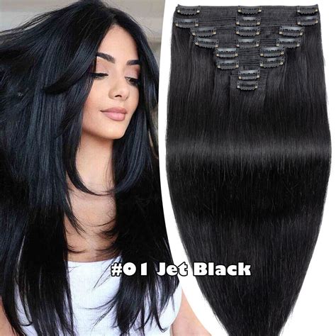 Thick Double Weft Clip In Real Remy Human Hair Extensions Full Head Uk