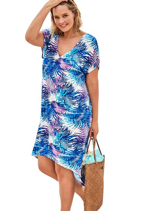 Swimsuitsforall Swimsuits For All Women S Plus Size High Low Cover Up Swimsuit Cover Up 22