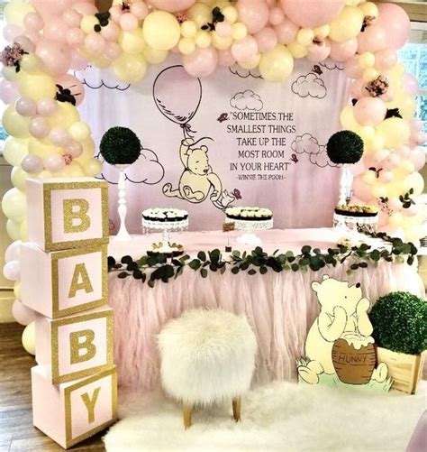 Classic Winnie The Pooh Backdrop Baby Shower Pink Girls Birthday