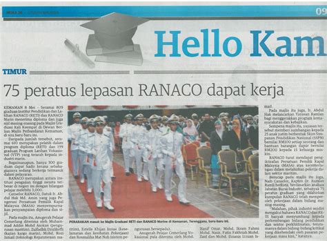 Saaemsb is involved in the project management, piping and structural work. 75 Peratus Lepasan RANACO Dapat Kerja ~ RANACO