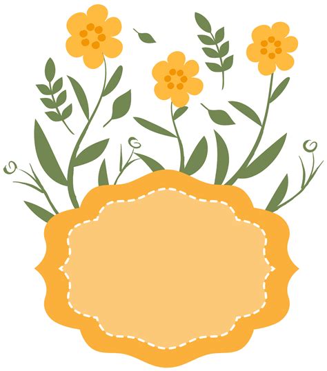 Free Yellow Floral Frame 1191064 PNG with Transparent Background