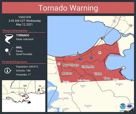 Nws Tornado On Twitter Tornado Warning Including New Orleans La