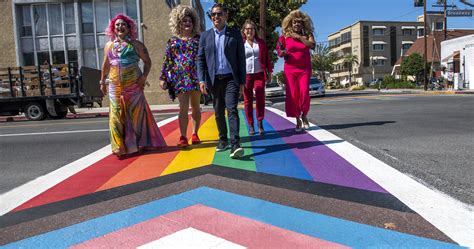 City Begins Unveiling Updated Rainbow Crosswalks At Broadway Corridor • Long Beach Post News