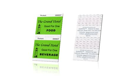 Custom Printed Food And Beverage Tickets Two Part Comtix Tickets Inc