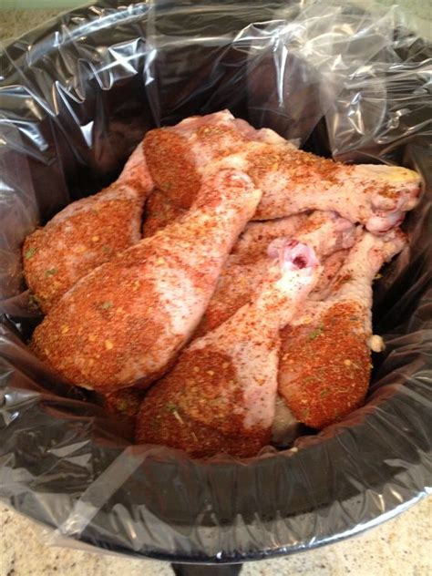 Pour in can of chicken broth. Spiced Chicken Legs in the Crock Pot - | Crockpot chicken leg recipes, Crockpot chicken legs ...