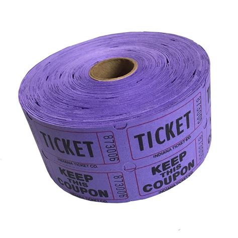 Purple Double Raffle Ticket Roll Roll Of 1000 Raffle Tickets