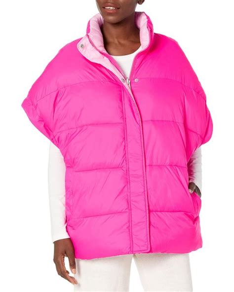 Ugg Womens Sydnee Reversible Puffer Vest Coat In Pink Lyst
