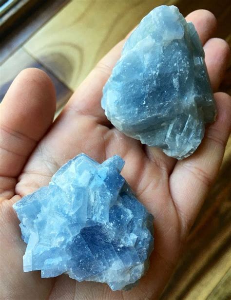 Raw Blue Calcite Crystal Crystals Stones And Crystals Calcite Crystal