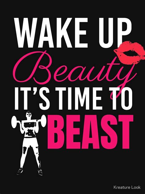 Wake Up Beauty Its Time To Beast Gym Shirts Men Fitness Funny