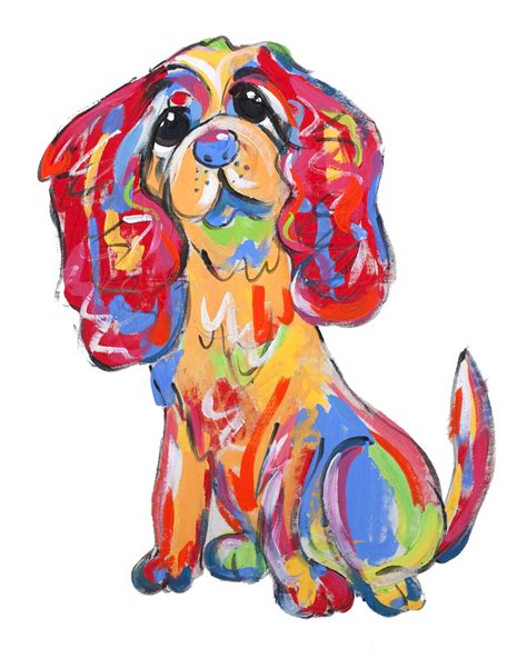 Red Haute Dawg Original Acrylic Painting On Canvas By Artist Debby
