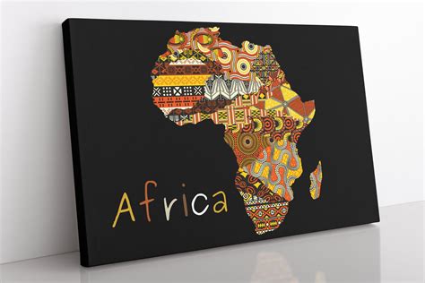 Map Of Africa Canvas Wall Art Large Framed African Art Print Etsy Uk