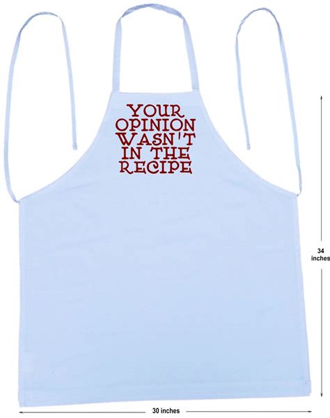 Funny Sayings Kitchen Apron Your Opinion Wasnt In The Etsy