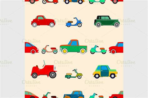 Seamless Wallpaper Of Cars Background Graphics Creative Market