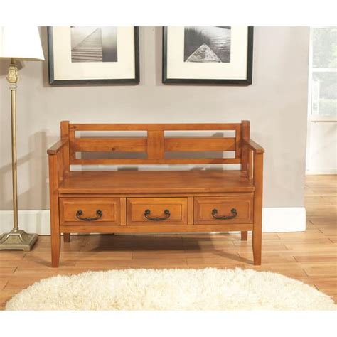 Wyndenhall Country Road Light Avalon Brown Entryway Storage Bench With