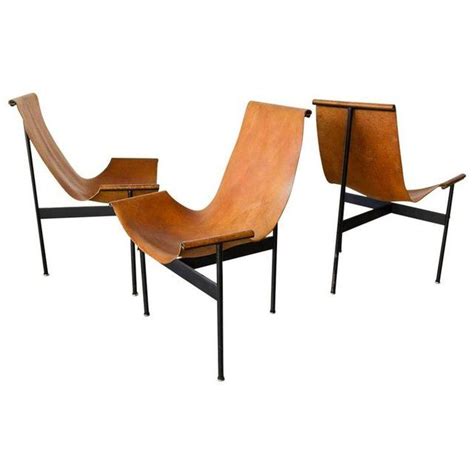 Leather And Iron Sling Chairs By William Katavolos For Laverne Intl Circa White Leather