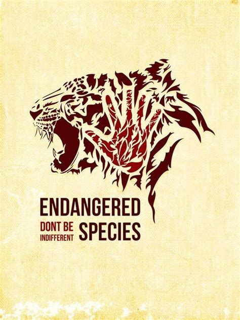 Dont Be Indifferent Endangered Species Art Animal Conservation