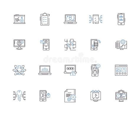 Software Outline Icons Collection Software Program Application