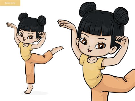 Cartoon Modern Dancer Asian Girl Character Design By Ksenya Savva On Dribbble