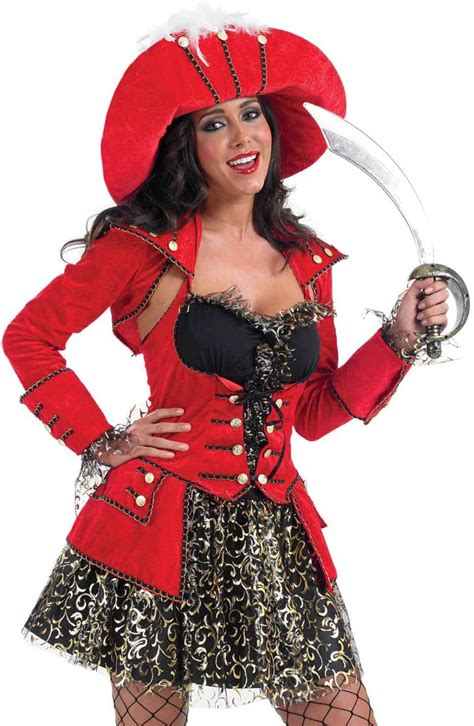 Fun Shack Womens Pirate Costume Adults Caribbean Captain Red Sailor Dress Outfit Small Toptoy