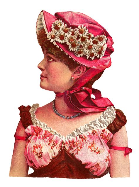 Antique Images: Beautiful Women Antique Victorian Hat Fashion Clip Art ...