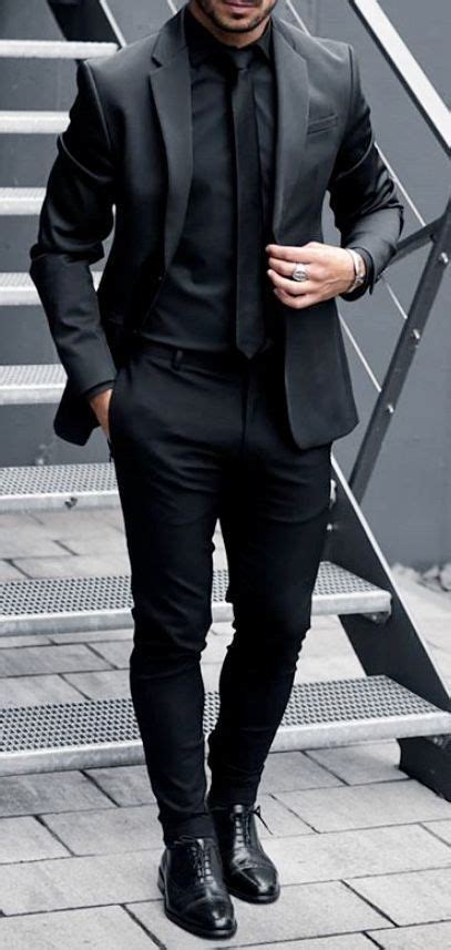 All Black Outfit For Wedding Also Party Wear All Black Mens Suit Black