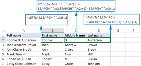Split Names In Excel Separate First And Last Name Into Different Columns