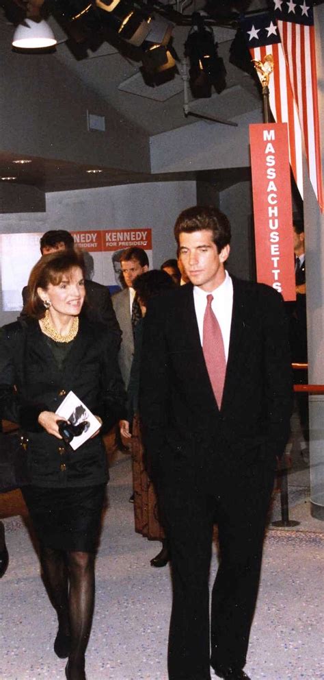 Jacqueline Kennedy Onassis And John F Kennedy Jr At Dedication Of