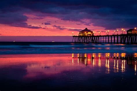 Huntington Beach Ca Pier Sunset By Red321 Via Flickr Far